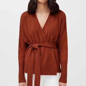 BNWT Cuyana Recycled Cashmere wool Soft Wrap Sweater Ginger